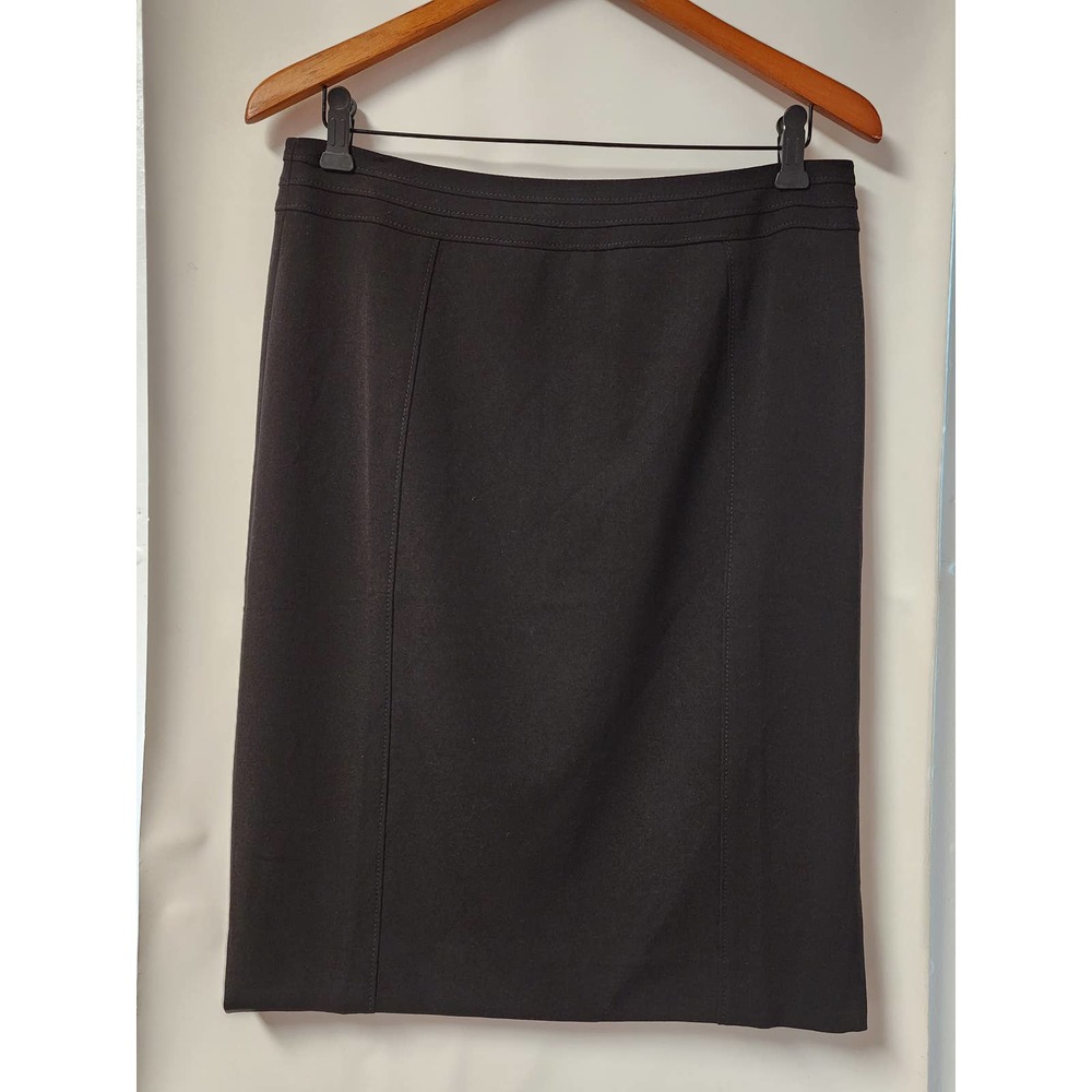 NWT White House Black Market Black Pencil Skirt with Back Slit, Size 10